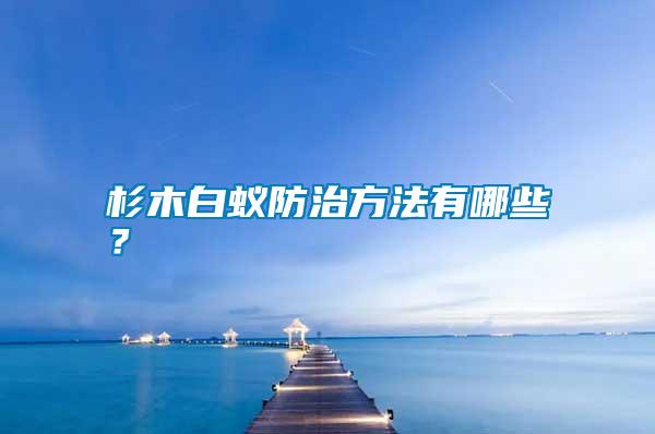 杉木白蟻防治方法有哪些?