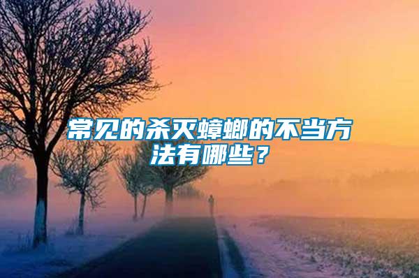 常見的殺滅蟑螂的不當(dāng)方法有哪些?
