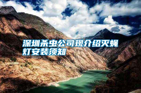 深圳殺蟲公司現介紹滅蠅燈安裝須知