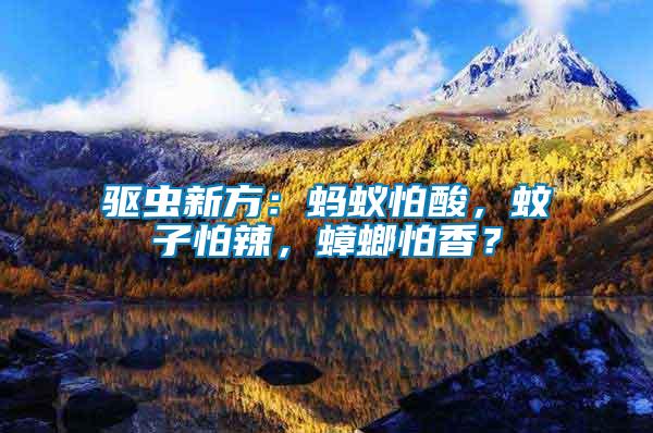 驅蟲新方：螞蟻怕酸，蚊子怕辣，蟑螂怕香？