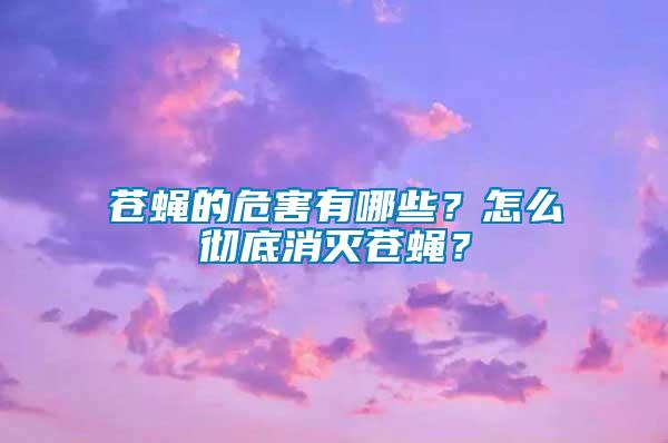 蒼蠅的危害有哪些？怎么徹底消滅蒼蠅？