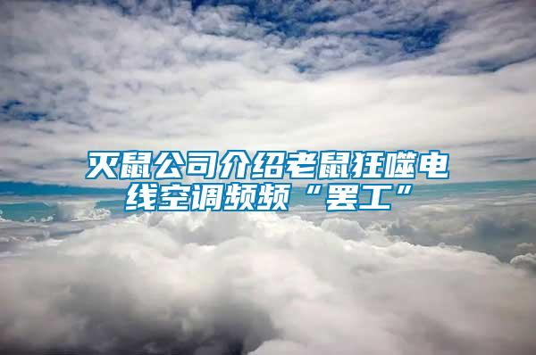 滅鼠公司介紹老鼠狂噬電線空調頻頻“罷工”