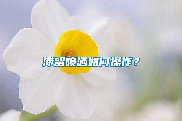 滯留噴灑如何操作？