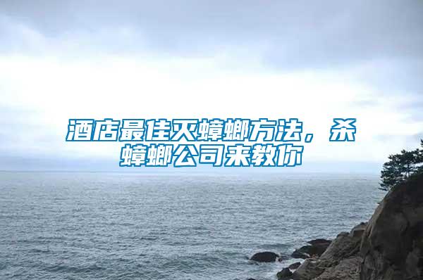 酒店最佳滅蟑螂方法，殺蟑螂公司來教你