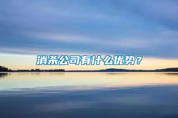 消殺公司有什么優勢？
