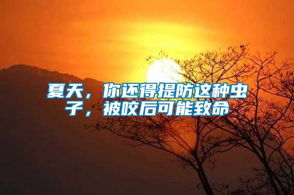夏天，你還得提防這種蟲子，被咬后可能致命