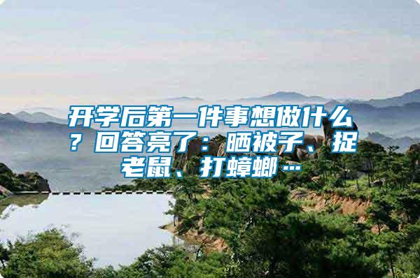 開學后第一件事想做什么？回答亮了：曬被子、捉老鼠、打蟑螂…