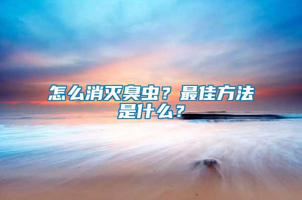 怎么消滅臭蟲?最佳方法是什么?