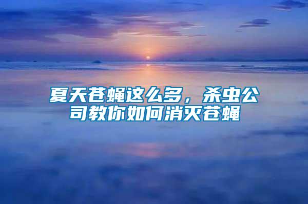 夏天蒼蠅這么多，殺蟲公司教你如何消滅蒼蠅