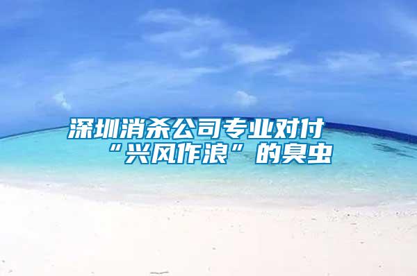 深圳消殺公司專業(yè)對(duì)付“興風(fēng)作浪”的臭蟲(chóng)