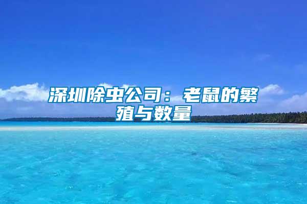 深圳除蟲公司:老鼠的繁殖與數量