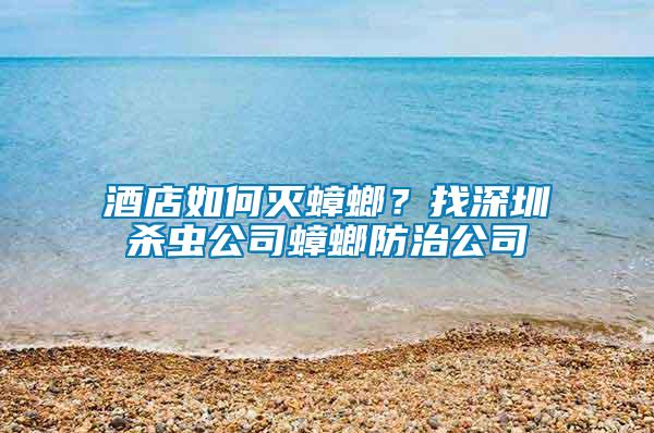 酒店如何滅蟑螂？找深圳殺蟲公司蟑螂防治公司