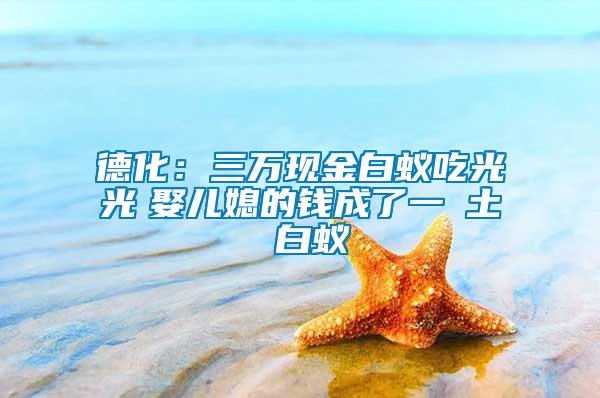德化:三萬現(xiàn)金白蟻吃光光 娶兒媳的錢成了一抔土 白蟻