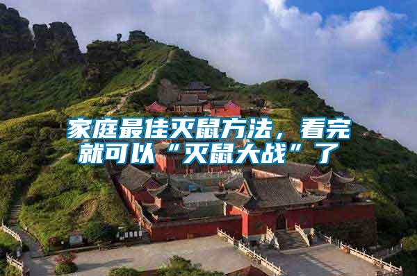家庭最佳滅鼠方法，看完就可以“滅鼠大戰”了