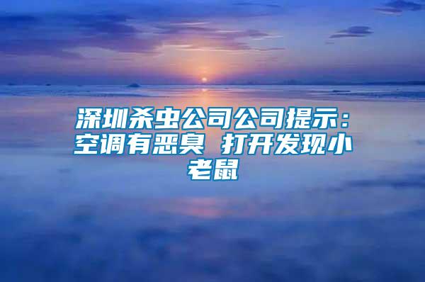 深圳殺蟲公司公司提示:空調(diào)有惡臭 打開發(fā)現(xiàn)小老鼠
