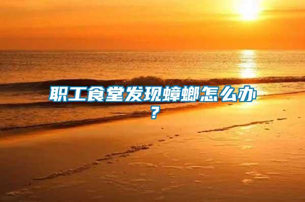 職工食堂發(fā)現(xiàn)蟑螂怎么辦？