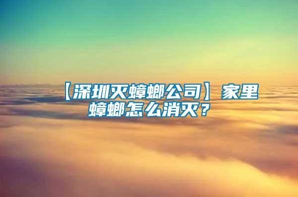 【深圳滅蟑螂公司】家里蟑螂怎么消滅？